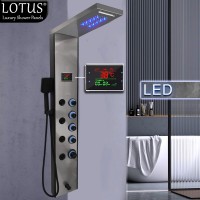ΣΤΗΛΗ ΝΤΟΥΣ ΥΔΡΟΜΑΣΑΖ LOTUS® INOX & BLACK MAT(ΜΑΥΡΗ ΜΑΤ)  2ΧΡΩΜΗ ΜΕ LED & ΨΗΦΙΑΚΗ ΟΘΟΝΗ 8 ΕΞΟΔΩΝ | Sydney LO-500CR/BL | ΔΩΡΕΑΝ ΑΠΟΣΤΟΛΗ ΕΝΤΟΣ ΜΕΓΑΛΩΝ ΠΟΛΕΩΝ